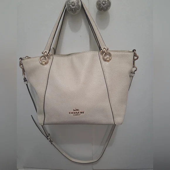 Coach Cream Leather Shoulder Bag - Picture 1 of 7